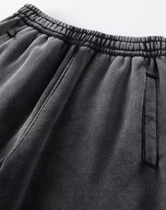 Faded Black Cuffed Sweats