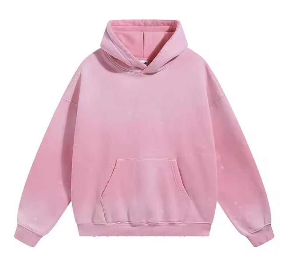 Pink Paint Splattered Hoodie
