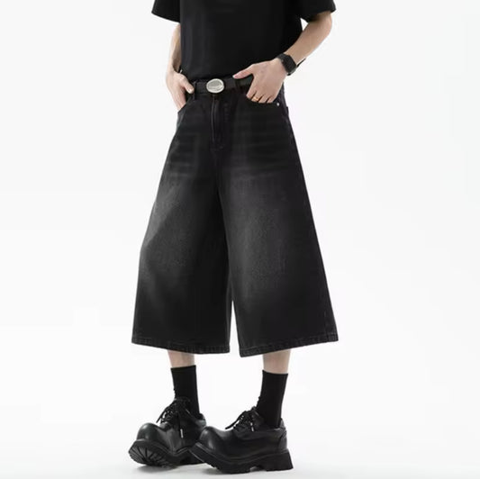 Faded Black Baggy Jorts