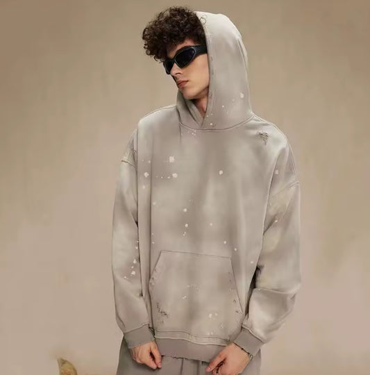 Gray Distressed Hoodie