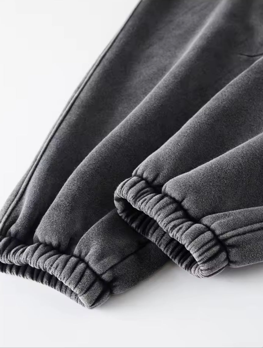 Faded Black Cuffed Sweats