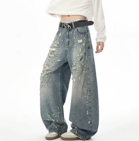 Nostalgic Ripped Denim Jeans
