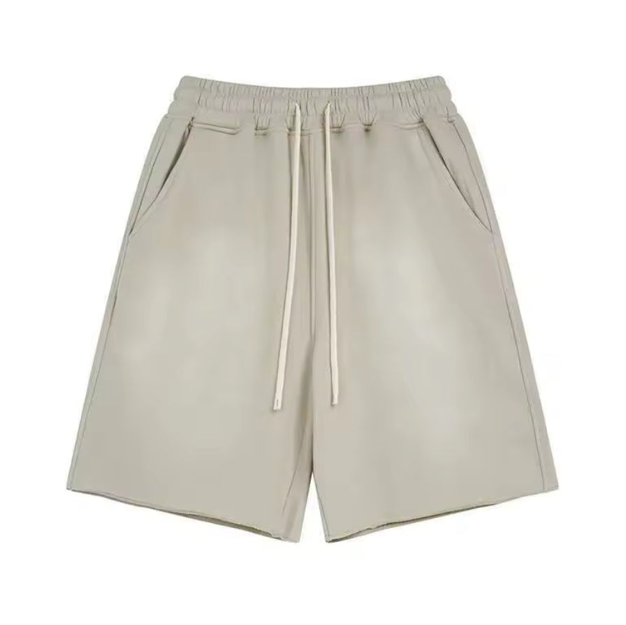 Beige Washed Shorts