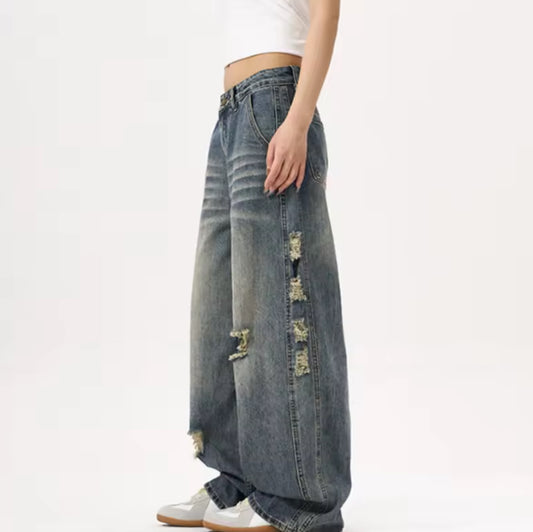 Navy Distressed Denim