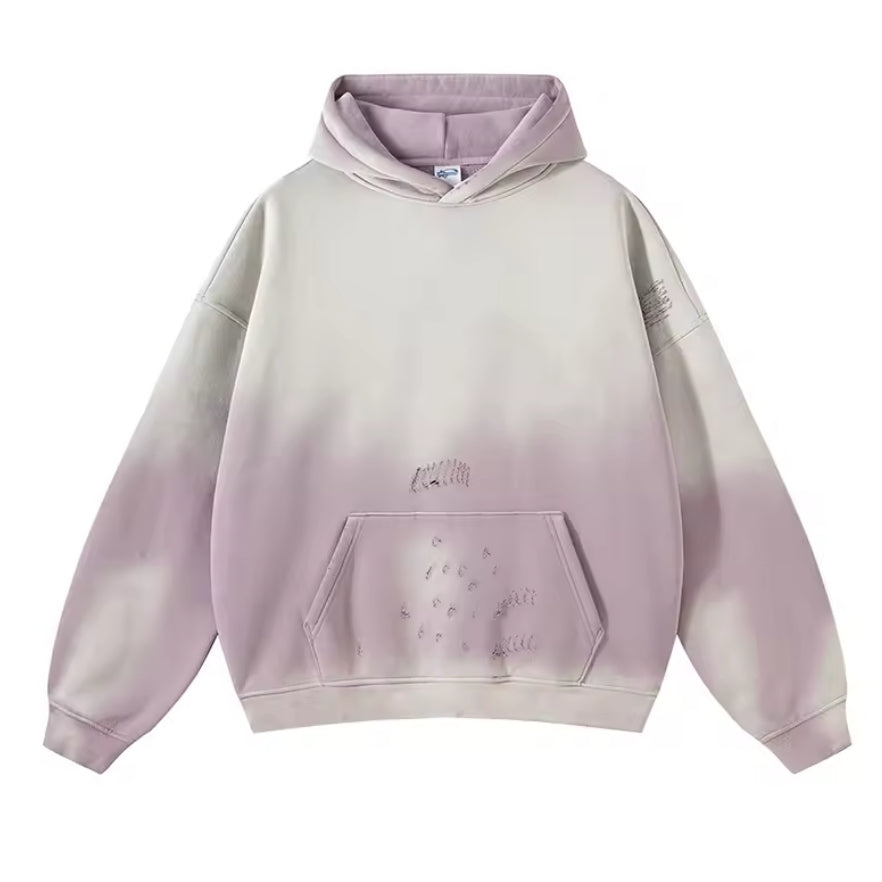 Pink Distressed Hoodie