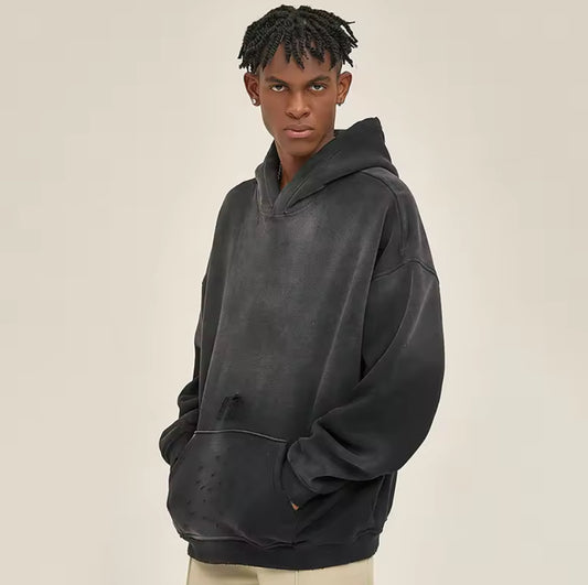 Black Distressed Hoodie