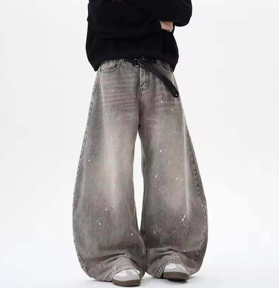 Grey Splattered Jeans