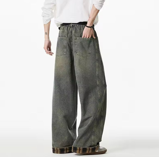 Plaid Cuffed Desert Jeans