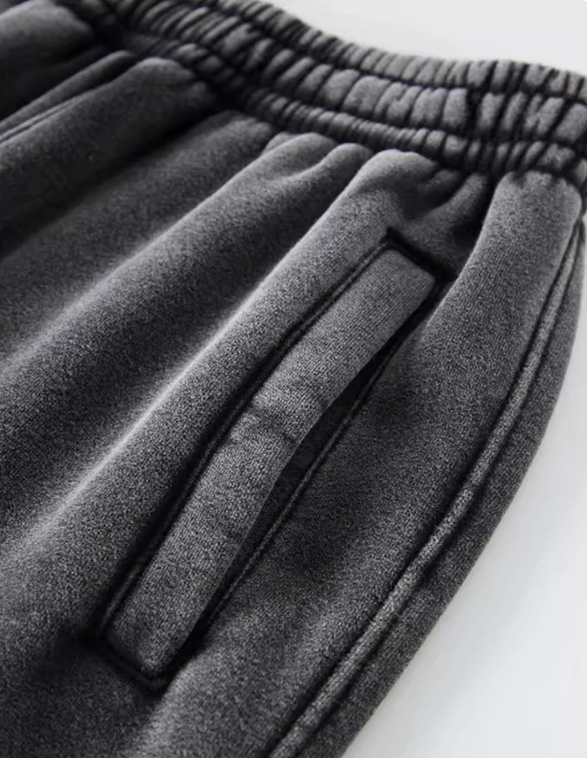 Faded Black Cuffed Sweats