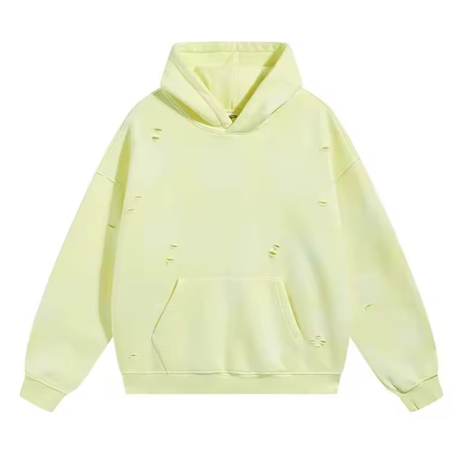 Yellow Distressed Hoodie