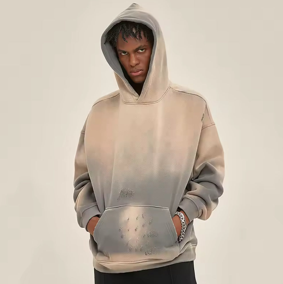 Grey Distressed Hoodie