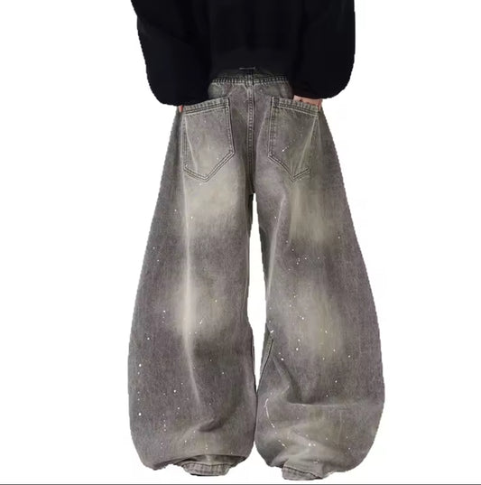 Gray Splattered Jeans