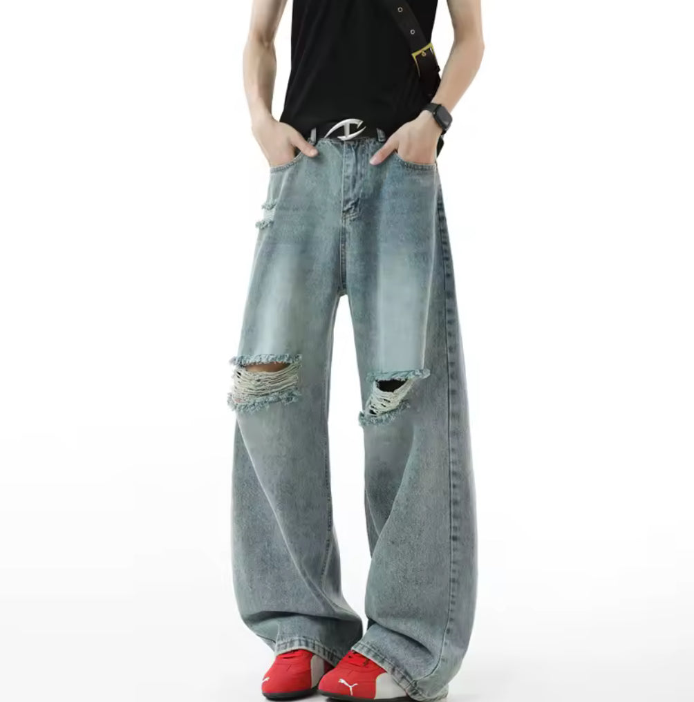 Blue Ripped Denim Jeans