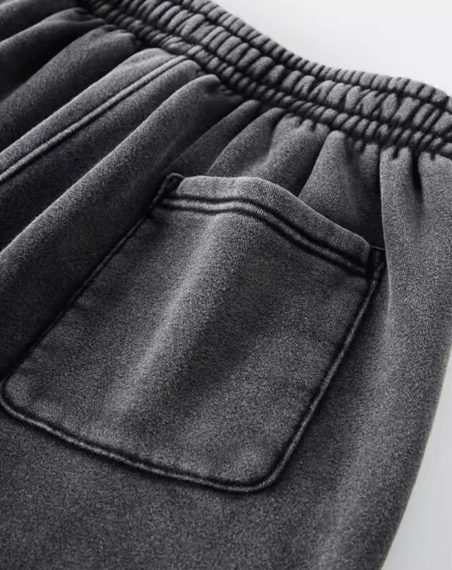 Faded Black Cuffed Sweats