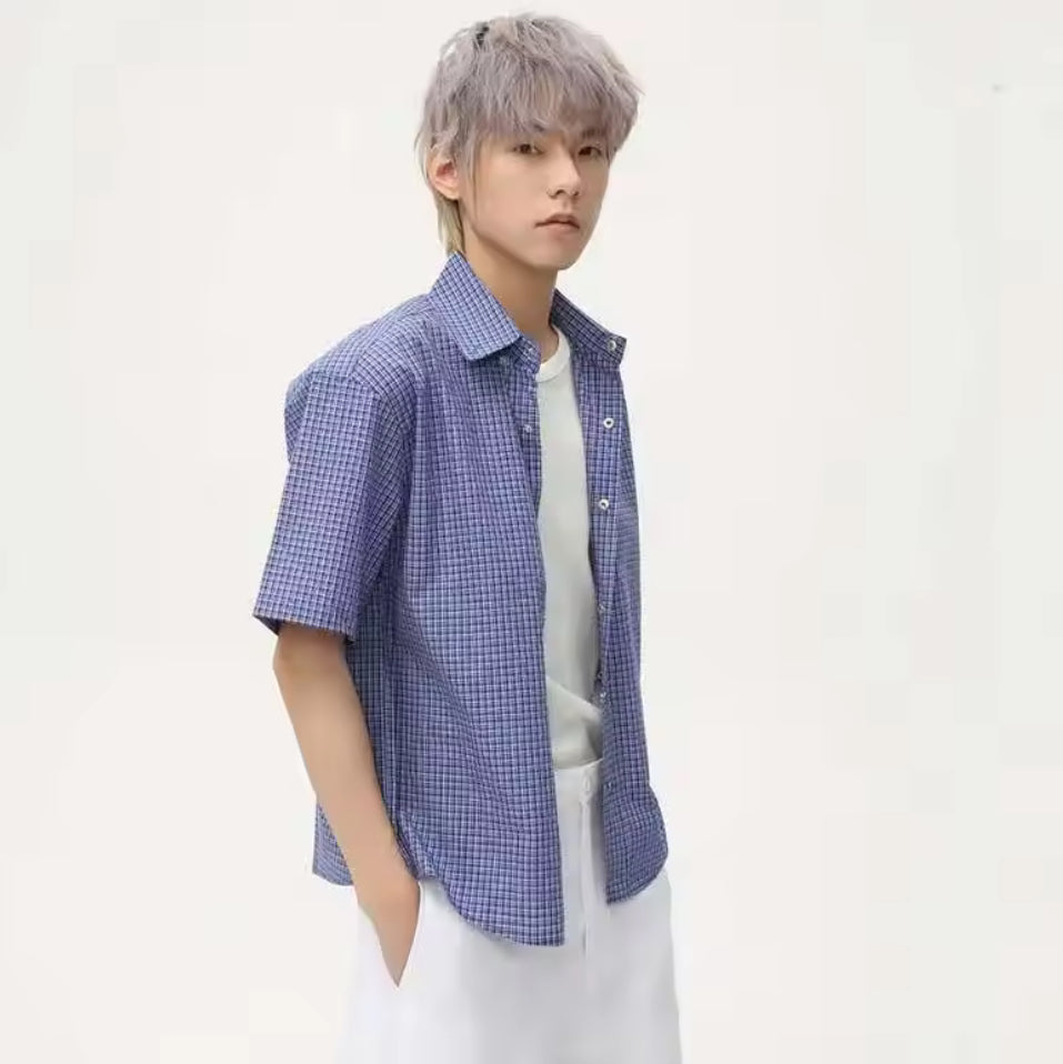 Blue Plaid Button Up