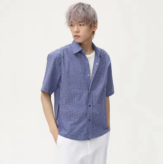 Blue Plaid Button Up