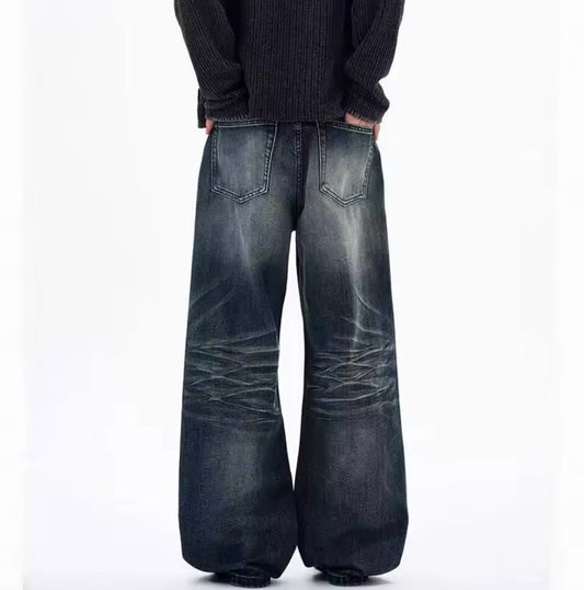 Blue Whisker Denim Jeans