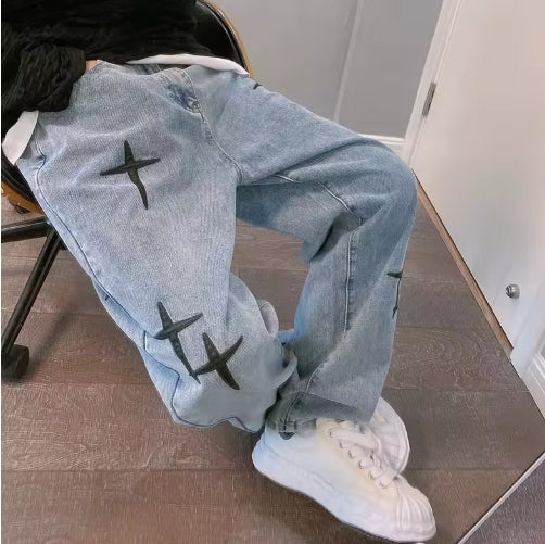 Light Blue Baggy Star Jeans