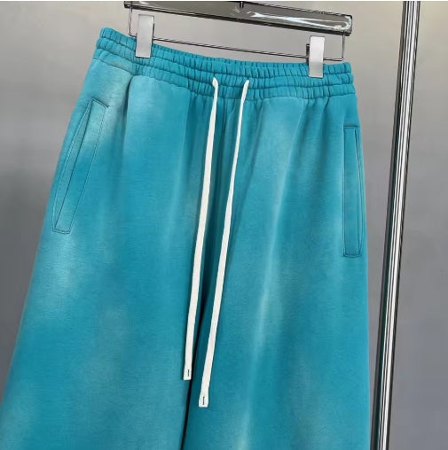 Washed Peacock Blue Baggy Sweats