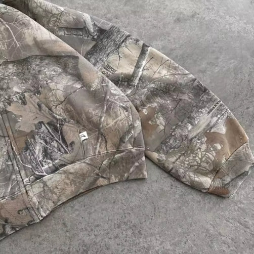 Retro Camo Zip Up Hoodie