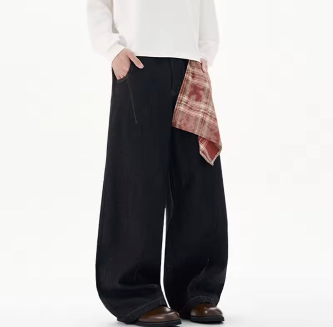 Black Denim Handkerchief Jeans