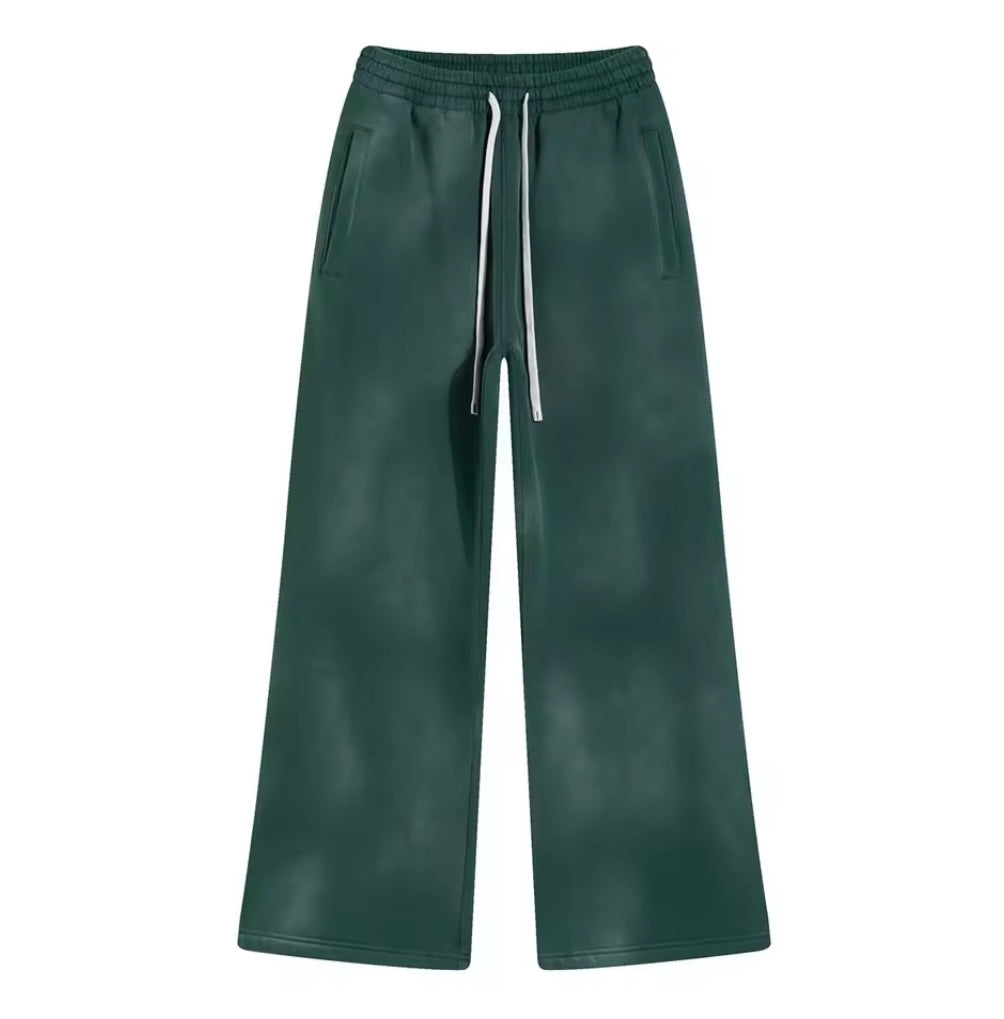 Washed Green Baggy Sweats