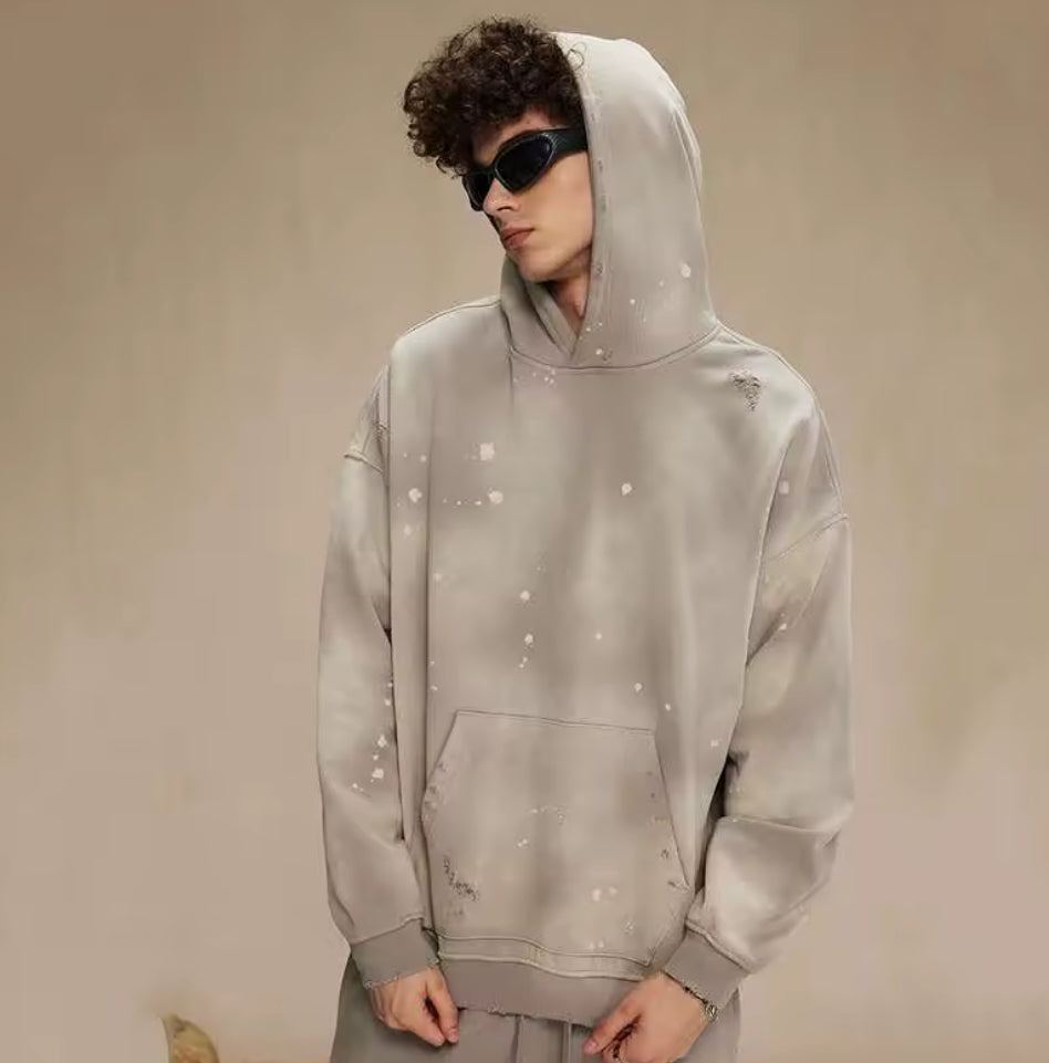 Grey Distressed Hoodie