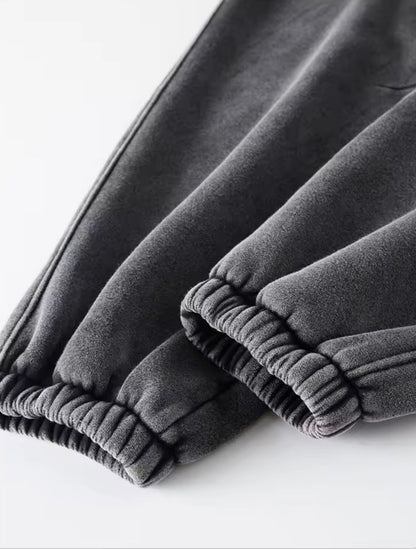 Faded Black Cuffed Sweats