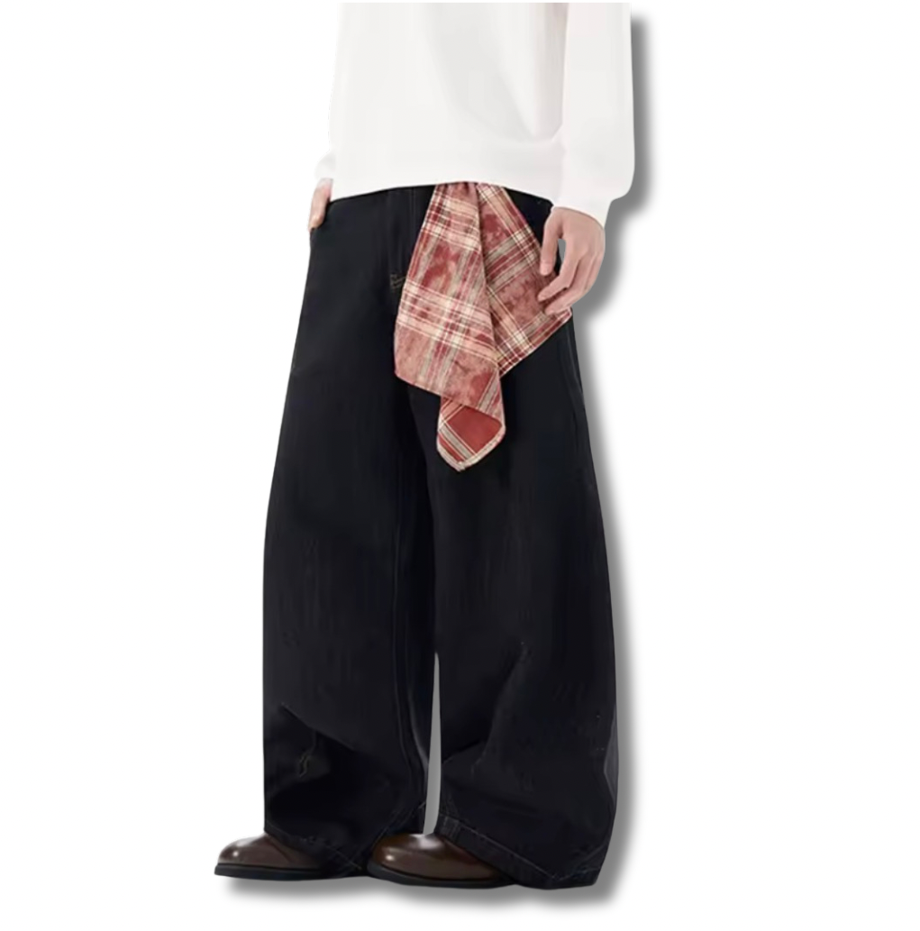 Black Denim Handkerchief Jeans