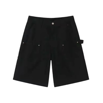 Black Double Knee Jorts