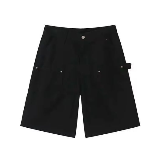 Black Double Knee Jorts