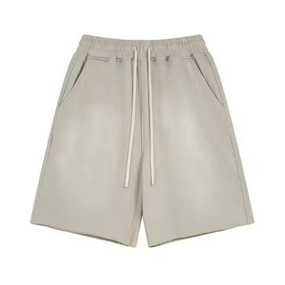 Beige Washed Shorts