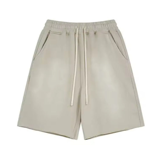 Beige Washed Shorts