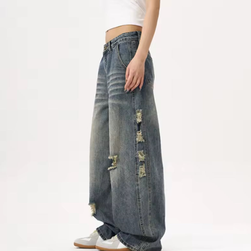 Navy Distressed Denim