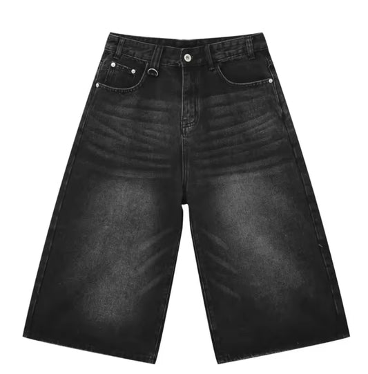 Faded Black Baggy Jorts