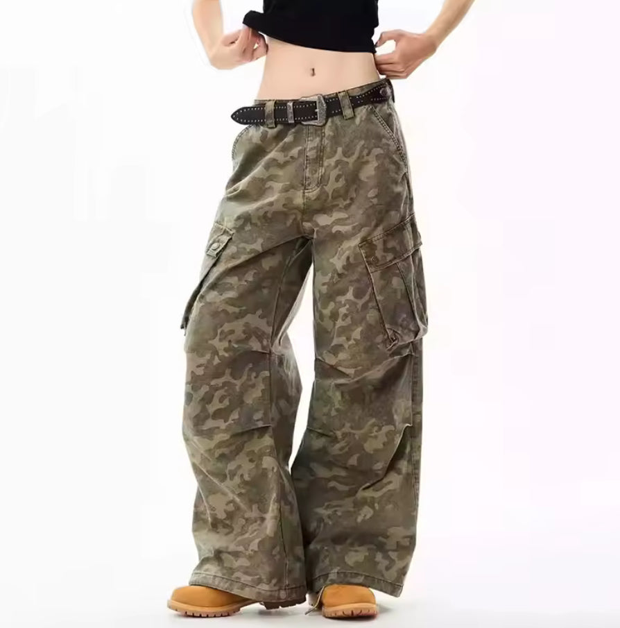 Tan Camo Denim Jeans