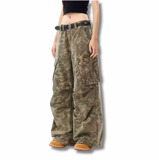 Tan Camo Denim Jeans