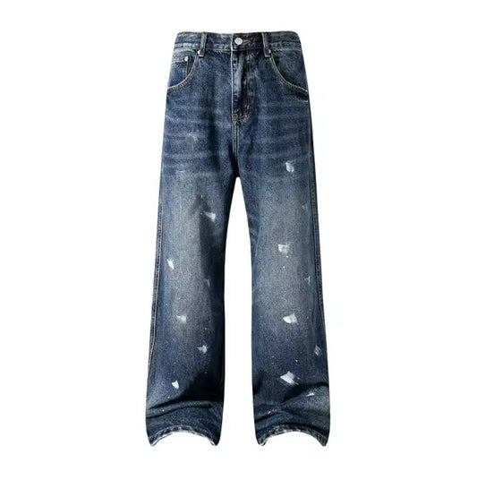 Blue paint Drizzled Jeans