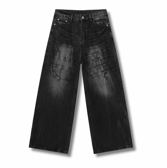 Black Barbed Wash Jeans