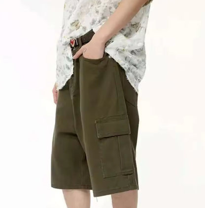 Green Denim Shorts