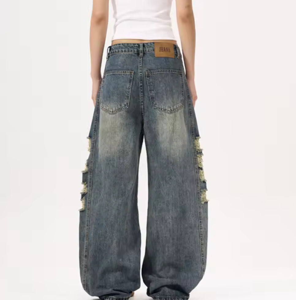 Navy Distressed Denim