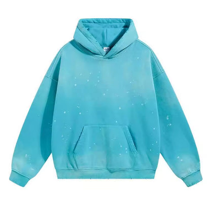 Blue Paint Splattered Hoodie