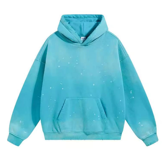 Blue Paint Splattered Hoodie