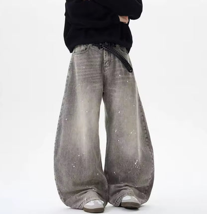 Gray Splattered Jeans