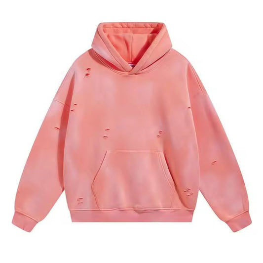 Orange Distressed Hoodie
