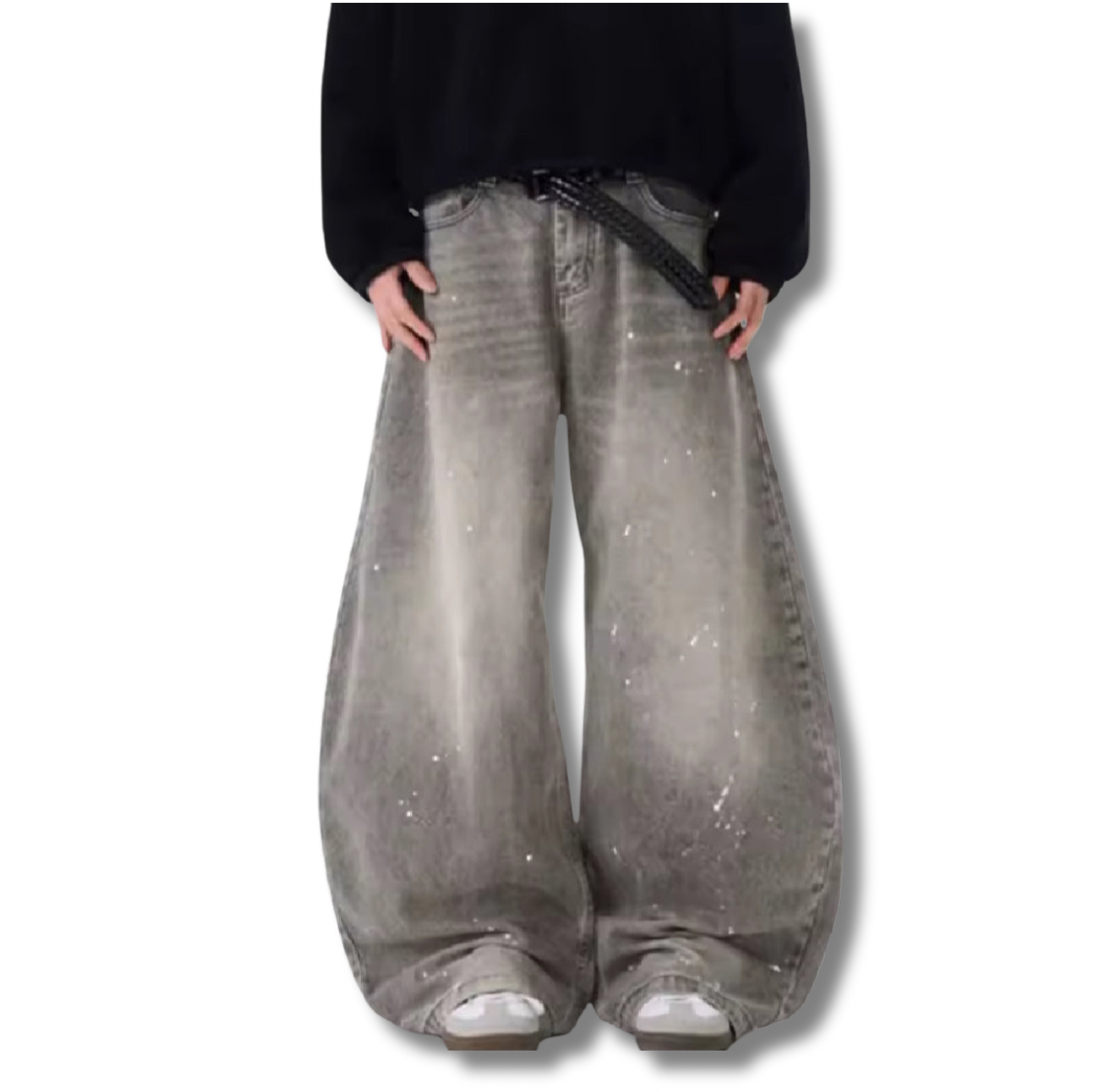 Gray Splattered Jeans