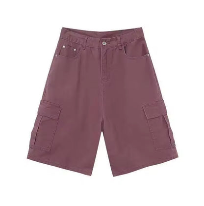 Purple Denim Shorts