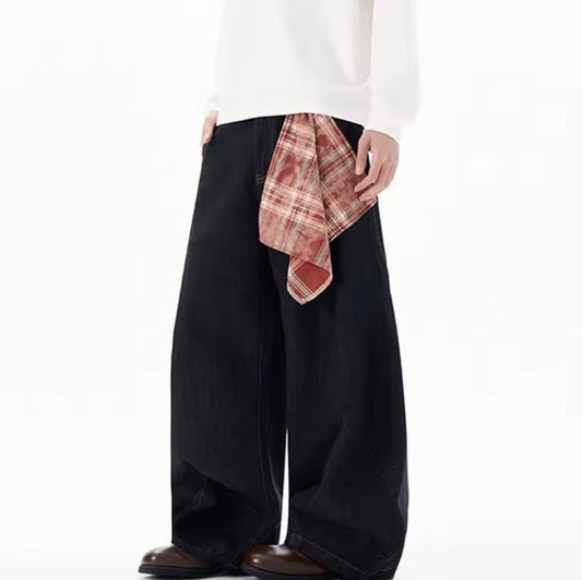Black Denim Handkerchief Jeans
