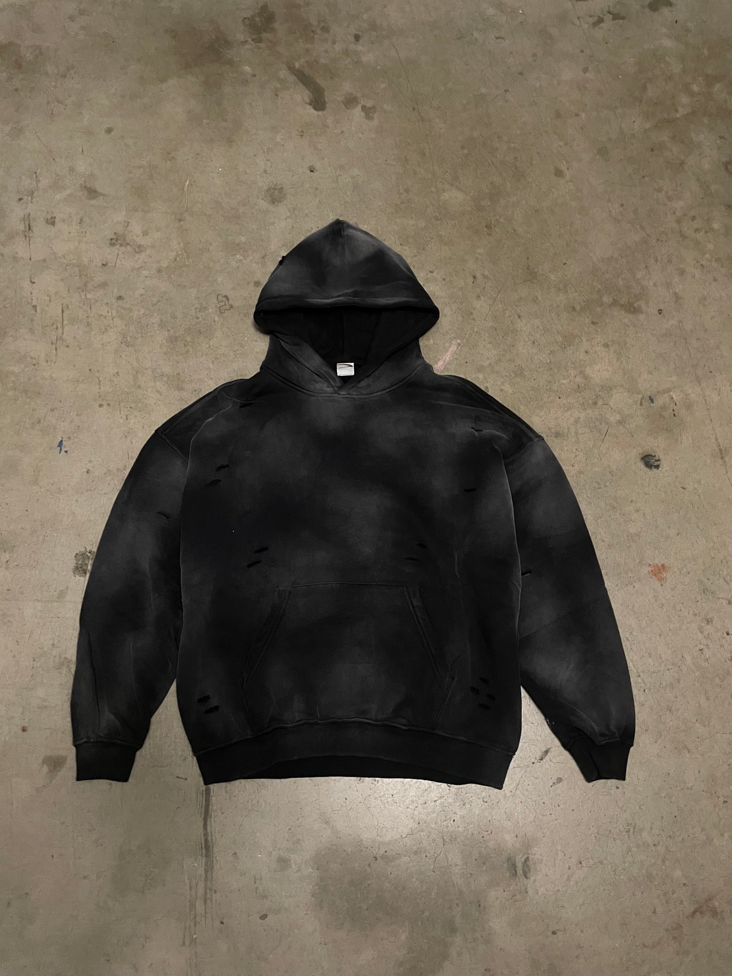 Black Distressed Hoodie