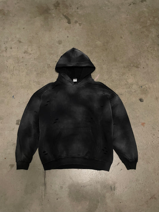 Black Distressed Hoodie